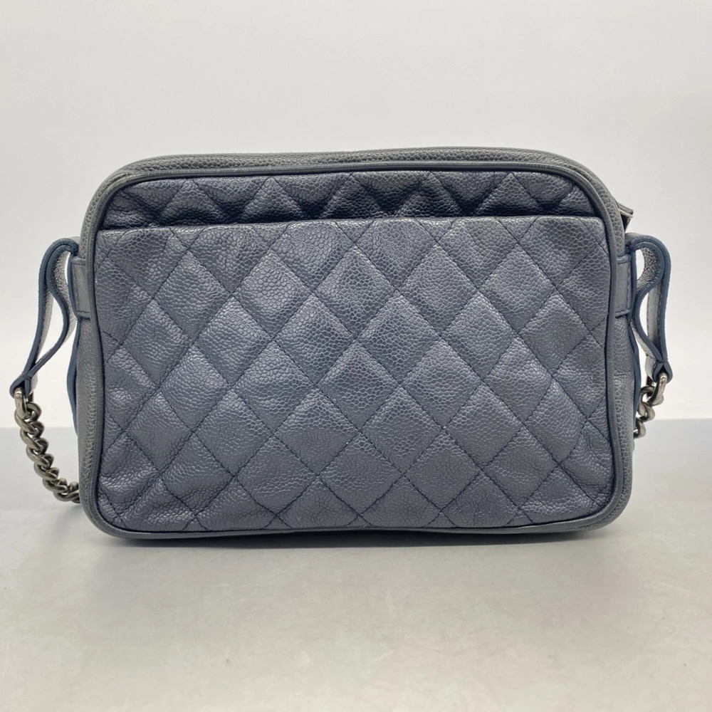 CHANEL Blue Caviar Leather Shoulder Bag - Picture 13 of 14